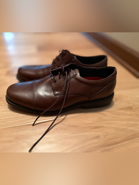 Men\'s Rockport Style Leader 2 Brown Leather Oxford Dress Shoes